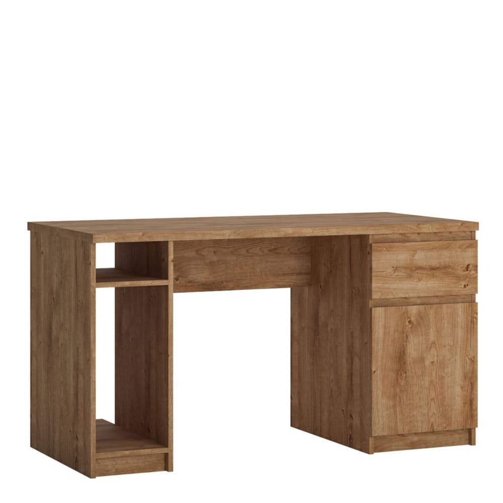 Newark Oak Newark 1 door 1 drawer twin pedestal desk in Oak in Golden Ribbeck Oak